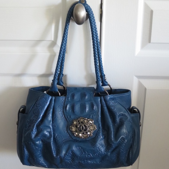 💗 SHARIF NWT LEATHER Hand Tooled Satchel Handbag - Beautiful Detail & Lining!💗 - Picture 1 of 14